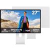 Kuycon G27P Monitor 27 pollici 5K 5120x2880, Minimalist con supporto | schermo 2000:1 IPS 600 nit 75Hz 10 bit 99% DCI-P3 USB-C 100W ricarica veloce AltMode DP per design video foto programmazione