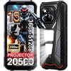 DOOGEENEXT V Max Play 5G Rugged Smartphone with Proiettore, 36GB+512GB/2TB Telefono Indistruttibile 20500mAh, 200MP AI Fotocamera, 6.78'' FHD+ 120Hz, Android 15, 1200LM Luce Campeggio, OTG/NFC/GPS, Nero