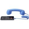 EfforPrac Telefono retrò cablato cornetta con connettore USB smartphone e laptop, design ergonomico, riduzione del rumore, struttura in plastica, 22,7 x 6 cm (blu)