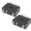 Xevtrak Adattatore Peritel, adattatore Scart 3 RCA In Out con funzione di commutazione, connettore audio video e connessione flessibile, adattatore SCART a 3 RCA per VHS e console retrò