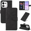 LACAE Cover a Libro per Honor 600 Smart | Custodia Flip in Pelle PU, Porta Carte, Chiusura Magnetica, Funzione Supporto, Case, Black