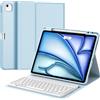 JADEMALL Custodia con tastiera per iPad Air 33 cm M4/M3/M2 e iPad Pro 12.9 6/5th/4th | Tastiera Bluetooth wireless staccabile magnetica,Copertura del supporto multi-angolo,Custodia protettiva sottile Folio