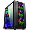 Spirit Of Gamer - Rogue VI - PC Gamer ATX/Matx/ITX Case - Pannello Frontale E Parete in Vetro Temperato - 4 LED RGB Indirizzabili 120mm Ventilatori - Aura/MSI Mystic/ASROCK 3Pin Compatibile