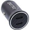 InLine Caricabatterie da auto USB-C da 33 W, 4,8 A, 2 x USB-C Dual con luce LED bianca, accendisigari, Power Delivery 3.0, per iPhone/Pro/mini, iPad Pro/Air/mini, Galaxy e altri, 31502Y