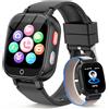 Berilona 4G Smartwatch Bambini, Orologio GPS Bambini con Videochiamate Impermeabile | Chat Vocale, Modalità Classe Sveglia Contapassi Fotocamera Calcolatrice, Smart Watch per Ragazzi e Ragazze Regalo Nero Chiaro