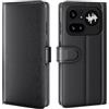COQUE Custodia per Nothing Phone (4a) Pro Shell, PU Custodia Flip in Vera Pelle di Vacchetta con Slot Schede in Pelle per Nothing Phone (4a) Pro-Nero