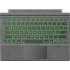 TiMOVO Tastiera per Microsoft Surface PRO 7 Plus/7/6/4/3/2017, Grigio | QWERTY Tastiera Bluetooth, Retroilluminazione a 7 Colori, Luminosità Regolabile