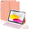 MoKo Custodia con Tastiera per iPad 11a Gen A16 11con Mouse,Aranc. Albic. | per iPad 10a Generazione 10,9 2022,Tastiera Bluetooth Retroilluminata a 7 Colori, Portapenne Incorporato