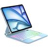FOGARI Per iPad Air 11/ 5ª/4ª generazione e iPad Pro 11 Magnetico Magic Keyboard | Retroilluminazione a 7 Colori Cover Tastiera Wireless Portatile con Supporto Flottante e Trackpad per Ufficio/Studio, Azzurro
