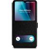 moex Cover a Clip, Finestra Schermo Compatibile con Samsung Galaxy A20s | Supporto + Magnete, Nero