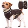 CITÉTOILE Cappotto Cane Caldo in Pile con Apertura Guinzaglio Marrone XS | Giacca con Strisce Riflettenti, Maglia Leggera per Esterno & Interno, Collo Alto, Chiusura Velcro, Abbigliamento Invernale