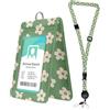 bolimoss - Porta badge Groovy Flower con cordino, bobina porta badge retrattile, cordini regolabili carini per badge in pelle, finestre su due lati, fibbia a sgancio rapido e cordini di sicurezza a