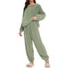 Generic Set pigiama da donna in pile: comodo maglione, pantaloni da pigiama, caldo pigiama da donna in seta
