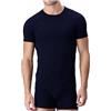 Liabel Maglietta Intima Uomo Felpata 3-6 Pezzi Girocollo Maglia Uomo in Caldo Cotone Pettinato, Maglia Intima Uomo Invernale 3868G (3 Pezzi Blu, M)