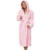 Wiepux Donna Accappatoio Lungo Vestaglia Invernale con Cappuccio | Accappatoio Donna Soffice da Casa con Cintura e Tasche, Vestaglia da Notte Elegante con Motivo Intrecciato Pigiama SPA Hotel