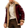 Suncadmious Sherpa Foderato Giacca di Pelle Uomini Camoscio Sherpa Shearling Pelliccia Sintetica Cappotto di Pelle di Pecora Cappotto Invernale Giacca di Pelliccia Collare