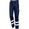 Sir Safety System Fustagno Bande Pantaloni da Lavoro Uomo, 100% Cotone 330 g/m², 4 Tasche, Bande Rifrangenti, EN ISO 13688:2013, 38-62, Blu Scuro