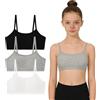 SEAUR Ragazze Reggiseno Cotone Sportivo Bralette con Spalline Sottili Moda | Senza Ferretto Tinta Unita Comfort 10-15 anni