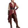 Generico Gilet Senza Maniche Con Cappuccio Per Donna Tunica e Mantello Medievale Costume Da Vichingo Pirata O Assassino Perfetto Per Halloween e Cosplay