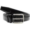 Ciabalù Cintura Elegante da Uomo in Pelle Lucida con Fibbia in Acciaio - Larghezza 4,5cm - Accessorio per Abiti Classici - Nero o Blu - Misure 110cm, 120cm, 130cm