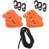 GATHINESS Set da 6 Kit di Fissaggio per Coperta in PVC Arancione | Corda Elastica da 8, 2 Piedi, Gancio e Inox, per Barche Piccole e Attrezzatura in Mare