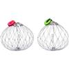 Toddmomy Nassa per Granchi Automatica in Filo d'Acciaio 2 Pezzi 20x20x18cm | Rete Apertura Semplice, Integrato e Fermo per Esca, Adatta a Gamberetti e Piccoli Granchi in Mare Colore Casuale