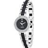SC Crystal Orologio al quarzo da donna in metallo rodiato, Nero , Bracciale