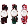 JewelryWe Orologio da Donna Cinturino Elastico: Orologio da Polso Natalizi Colorati Idee Regalo per Ragazze
