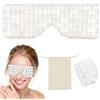 VEGCOO Maschera per gli occhi in giada, da donna, maschera per occhi in pietra antietà, borsa portaoggetti in velluto, per lenire la stanchezza, occhi gonfi, occhiaie e rughe (bianco traslucido)