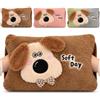 BAKAJI Borsa dell'Acqua Calda Elettrica Ricaricabile con 4 Colori Assortiti Casualmente, Rivestimento in Mobidissimo Peluche con Cane Pupazzo, Tasche per Riscaldare le Mani