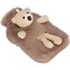 Acouto Borsa per L'acqua Calda, Simpatica Copertura per Animali di Peluche con Design di Orsetti di Peluche, Borsa per L'acqua Calda dei Cartoni Animati da 1000 Ml, per Alleviare (BROWN)