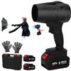 BaiKrafton Soffiatore elettrico a batteria per batterie Makita da 18 V, con 2 batterie | 16000 giri/min, soffiatore manuale, cambio continuo, ventilatore portatile senza fili a batteria per giardino, foglie