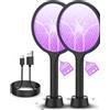 Mosiller Zanzariera elettrica 4000 V Dual Mode Bug Zapper racchetta | Ricaricabile, luce attrattiva viola, rete di sicurezza a 3 strati e ricarica USB-C per uso interno, esterno, casa, campeggio