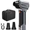 WOLFBOX MegaFlow 500pro - Soffiatore a batteria, 270 km/h, 1,45 kg | Ugello rotondo, lungo e piatto, regolabile, display LED, USB-C 30 W, borsa, tappi per le orecchie, per auto e terrazza