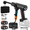 Sweylomi Idropulitrice a Batteria, Idropulitrice Portatile 83 Bar con 2 Batterie 4000mAh, Ugello 6 in 1 Collegamento a Rubinetto e Bottiglia Diretto, Tubo Flessibile da 8.5M per Giardino,Auto e Pulizie Esterne