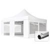 TOOLPORT Gazebo pieghevole 5x5 m Professional alluminio 50 mm bianco | 4 laterali con finestre panoramiche, telo PVC 850 N, struttura in alluminio 50 mm