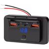 Dripio Caricabatterie USB da auto, 4 porte, 96 W, con tecnologia PD e QC 3.0, interruttore, compatibile con 12/24 V, con connettore da incasso