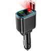 Dripio Caricabatterie USB-C da 4 porte, 53W, con supporto PD e QC3.0, voltmetro LED, colore nero