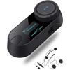 Dripio Casco per moto con auricolare Bluetooth, modello T-COM SC, comunicazione bidirezionale con portata di 800 metri, tecnologia Bluetooth 5.0