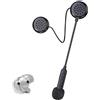 Dripio Cuffie per elmetto Bluetooth 5.0, ultrapiatte, impermeabili, colore nero
