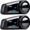 Dripio Interfono per moto FX6, auricolare Bluetooth, gruppo fino a 6 utenti, portata di 800 metri, radio FM, impermeabile
