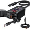 Dripio Caricabatterie USB per moto, 3 porte, 30W USB-C PD, voltmetro LED