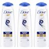 Dove Shampoo Ricostituente Intensive Repair, Per Capelli Danneggiati, Capelli Rinforzati e Nutriti, 98% dei Danni Prevenuti, Con Bio-Restore Complex, Ultra Care, 3x 250ml