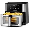 DEIME Air Fryer 10L Oilless1800W Large Capacity Oven Air Fryers Healthy Cooker with 10 preset, Large AirFryer for Families Visual Cooking Window, Non-Stick Basket, Included Recipe