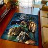 PEIHUODAN Tappeto Con Stampa Animalier - Tigre E Pantera Per Soggiorno/camera Da Letto, Tappetino Antiscivolo Motivo Geometrico A Foglie Di Giungla Gioco Adolescenti Bambini (Colore 3,100x120cm)