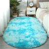 Wxexopowk Tappeto Lungo Shaggy - Tappeto Salotto Moderno Peluche Lavabile, Camera da Letto Morbido Tappetino Antiscivolo Morbido e Soffice, Tappeti Soggiorno Moderni Grandi Dimensioni(Blu 60 x 120 cm)