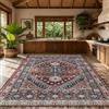 VARIKASHOM Tappeti di zona, 150 x 180 cm, Rosso orientale blu beige, Tappeto Grande Salotto Pelo Corto, Rugs Grandi Soggiorno Camera da Letto,