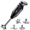 bamix Frullatore a immersione M350 MAXX incl. lama multiuso, per carni e verdure, frusta, frullino in acciaio inox, 300 watt, 2 velocità, Made in Switzerland, Nero/cromo