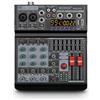 BOMGE Mixer audio 04A, console di mixaggio professionale con USB/Bluetooth/computer/mixer DJ con ingresso stereo a 4 canali, 48 V, Phantom Digital 99, effetto DSP per registrazione su PC, karaoke
