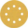 Bosch Accessories Bosch 5x Carta abrasiva EXPERT C470 con 8 fori per levigatrici rotoorbitali | per Vernice su legno, Legno duro, Grano 320, Professional Accessorio levigatrice rotoorbitale, Levigatrice orbitale